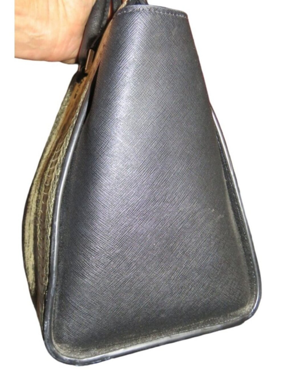 Michael Kors Selma Black & White Python Embossed Leather Tote - Picture 8 of 14